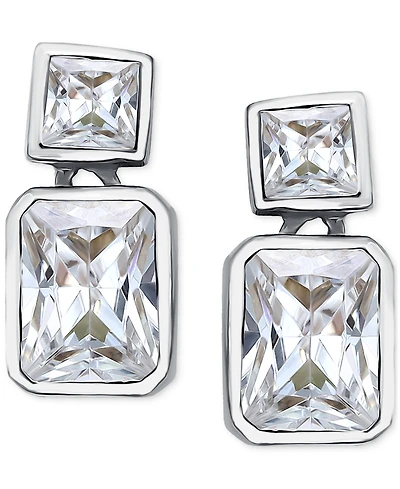 Giani Bernini Cubic Zirconia Octagon & Square Drop Earrings in 18k Gold-Plated Sterling Silver, Created for Macy's