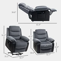 Homcom Power Lift Massage Chair Recliner with Heat for Elderly