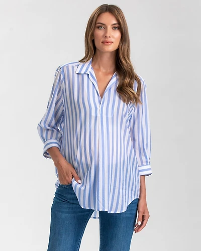 Pietro Brunelli Maternity Classic Collared 3/4 Sleeve Blouse Panarea