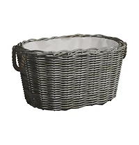 Firewood Basket with Carrying Handles 23.6"x15.7"x11" Gray Willow