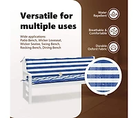 Garden Bench Cushions 2 pcs Blue&White Stripe Oxford Fabric