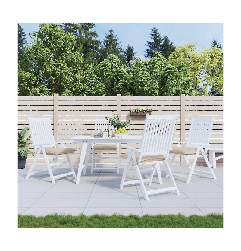 Chair Cushions 4 pcs Beige 19.7"x19.7"x2.8" Oxford Fabric