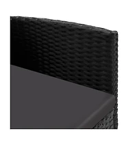Patio Chairs with Black Cushions 4 pcs Black Poly Rattan