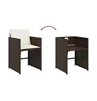 Patio Chairs with Cushions 4 pcs Poly Rattan