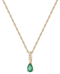 Macy's Sapphire (1/2 ct. t.w.) & Diamond (1/20 Linear Pendant 18" Necklace 14k White Gold (Also Available Ruby Emerald)