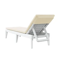Sun Lounger with Cushion White 73.2"x23.6"x11.4" Pp