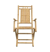 vidaXL Garden Chair Set of 2 Natural Bamboo Bamboo Medium Foldable