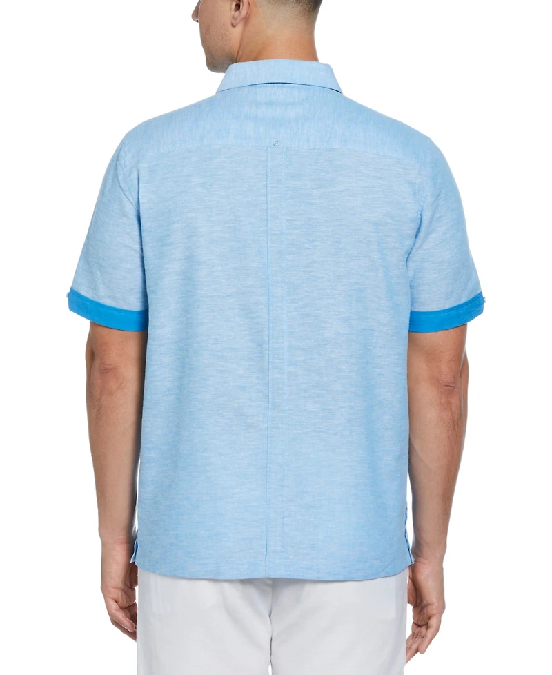 Cubavera Men's Cross-Dyed Short-Sleeve Pintucked Shirt