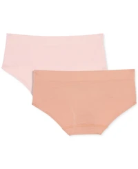 Calvin Klein Big Girls Seamless Embossed Hipster Underwear, Pack of 2