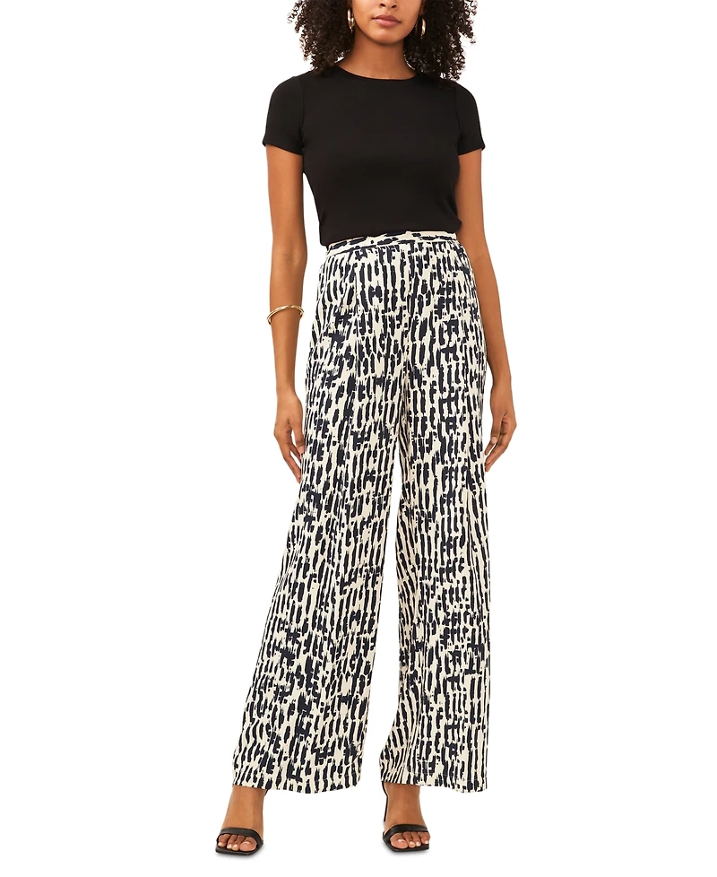 Vince Camuto Women's Printed Pull-On Wide-Leg Pants