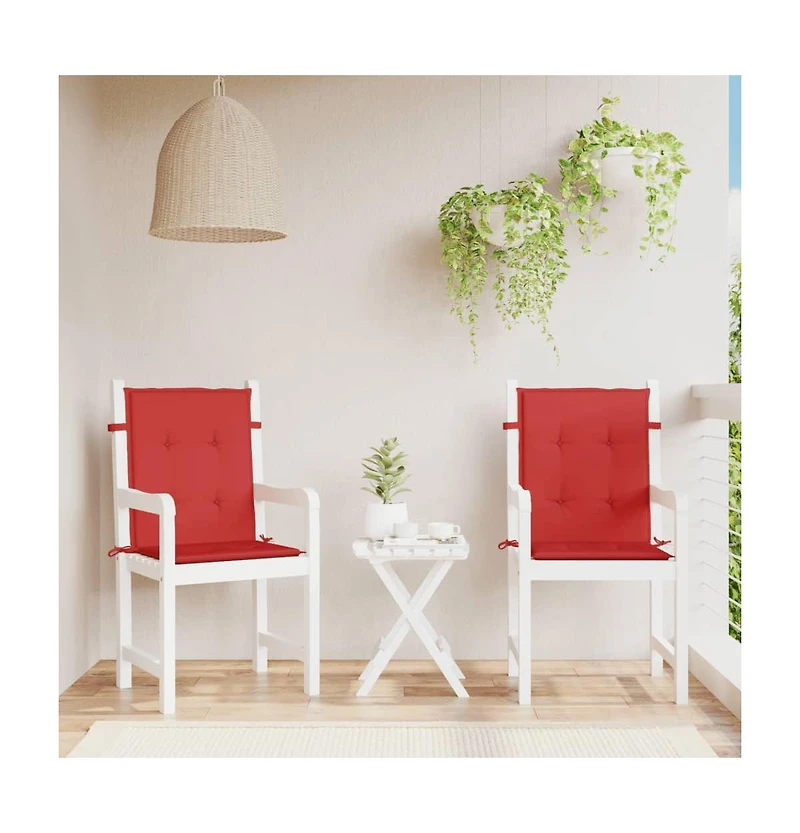 Garden Lowback Chair Cushions 2 pcs Red 39.4"x19.7"x1.2" Oxford Fabric
