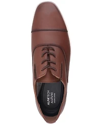 Alfani Men's Callowayy Leather Lace-Up Cap-Toe Sneakers, Exclusively at Macy's