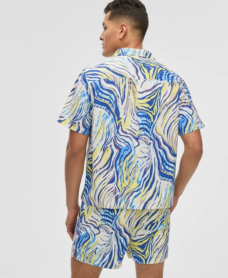 Mode of One Men's Retro Wave Textured Shirt, Exclusively at Macy's