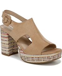 LifeStride Women's Audra Open Square Toe Block Heel Platform Sandals