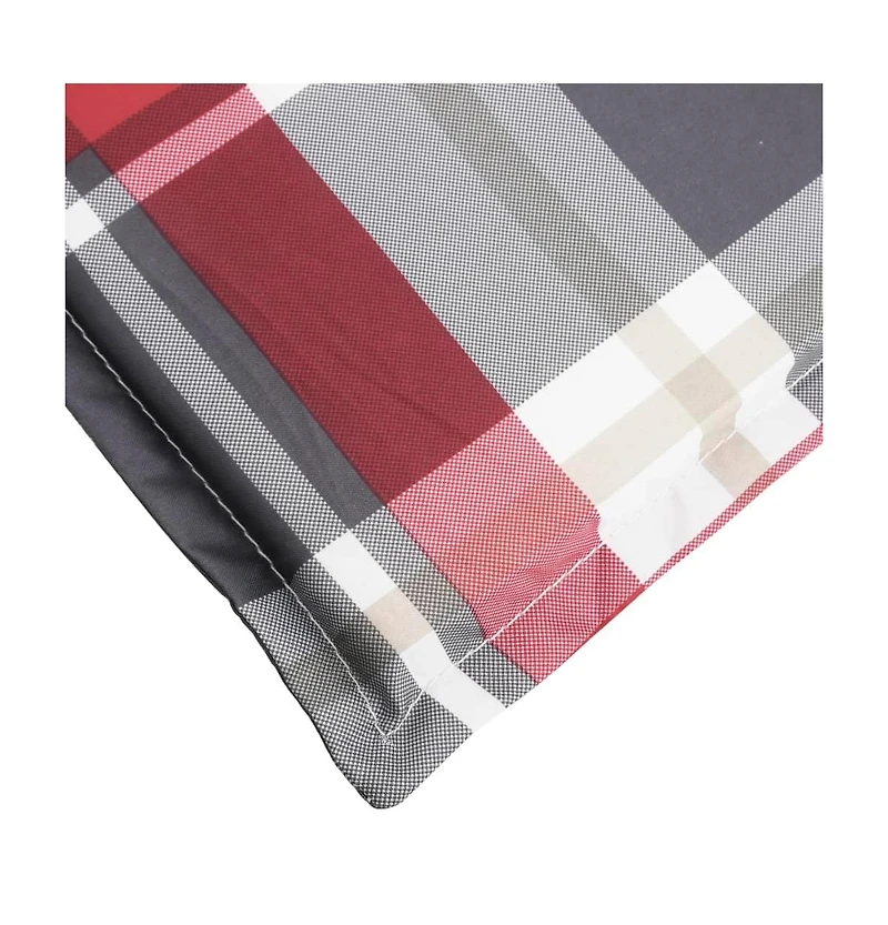 vidaXL Deck Chair Cushion Red Check Pattern (29.5"+41.3")x19.7"x1.6"