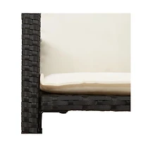 Patio Bar Stools with Cushions 2 pcs Black Poly Rattan