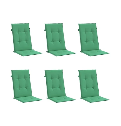 vidaXL Garden Highback Chair Cushions 6 pcs Green 47.2"x19.7"x1.2" Fabric