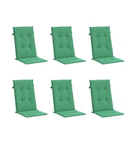 vidaXL Garden Highback Chair Cushions 6 pcs Green 47.2"x19.7"x1.2" Fabric