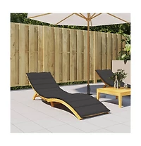 Sun Lounger Cushion Black 78.7"x19.7"x1.2" Oxford Fabric
