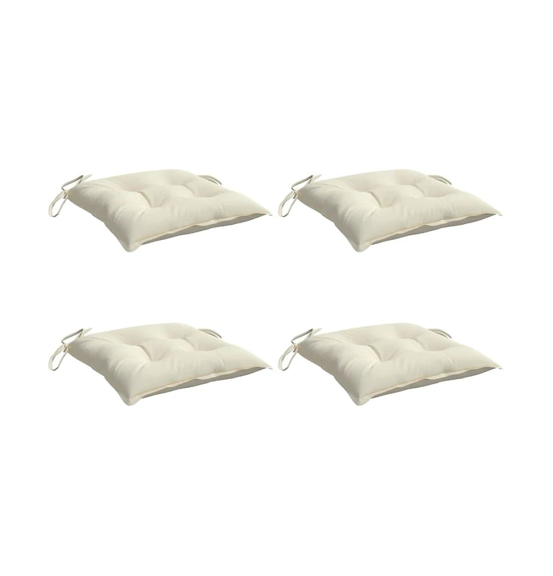 vidaXL Chair Cushions 4 pcs Cream White 19.7"x19.7"x2.8" Oxford Fabric