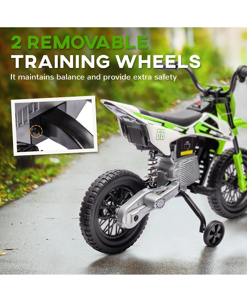 Qaba 12V Kids Motorcycle W/ Twist Grip Throttle, Rear Suspension