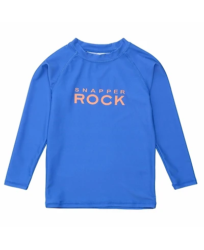 Snapper Rock Little Boys Azure Blue Sustainable Ls Rash Top