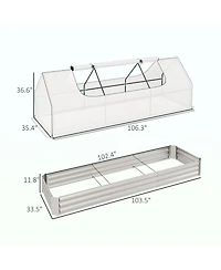 Outsunny 8.6 x 3 1ft Raised Garden Bed with Mini house,