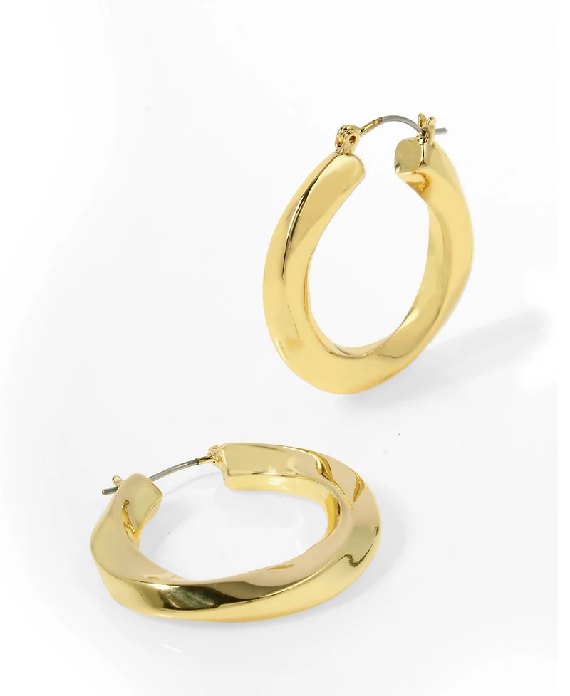 Steve Madden Woven Twist Medium Hoop Earrings