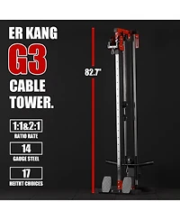 Mikolo Wall Mount Cable Station, Cable Crossover Machine with 18 Positions Dual Pulley System for Home Gym Fitness Equipment
