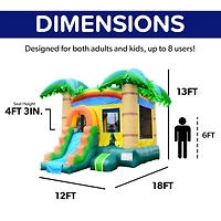 HeroKiddo Tropical Breeze Commercial Grade Inflatable Bounce House & Water Slide Combo (No Blower Included), Outdoor Play