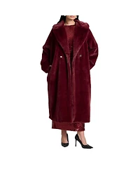 Eloquii Women's Faux Fur Long Coat