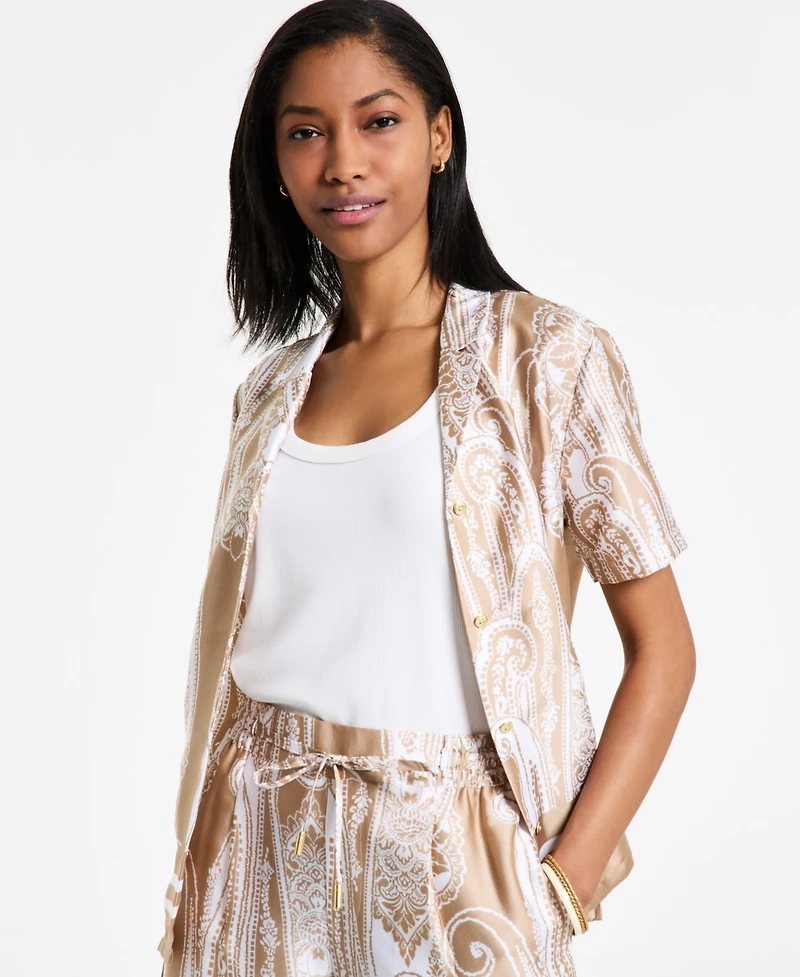 Nautica Jeans Women's Paisley Button-Front Shirt