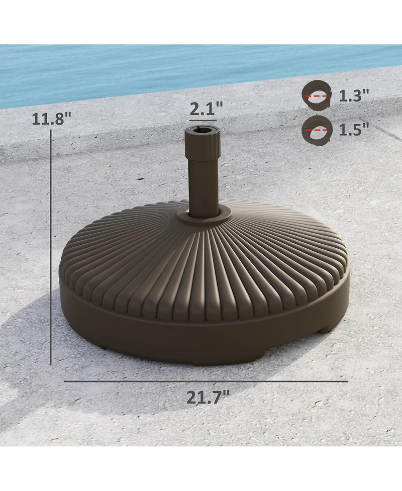 Outsunny Round Patio Umbrella Base Umbrella Sd, /Water Filled,