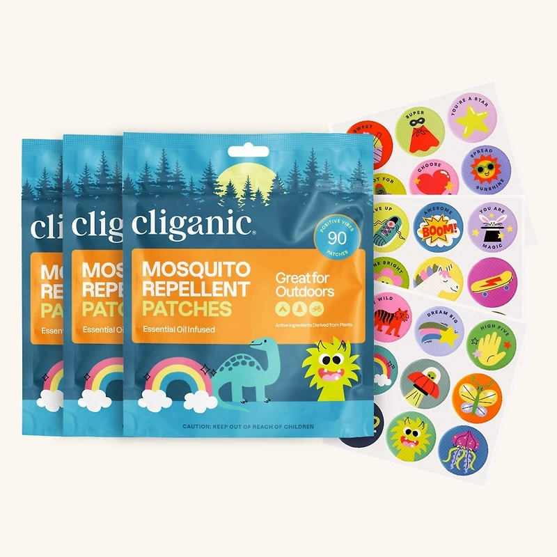 Cliganic Mosquito Repellent Patches - Positive Vibes - 90 Count