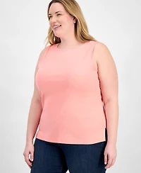 Style & Co Plus Boat-Neck Knit Tank Top, Exclusively at Macy's