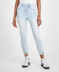 Indigo Rein Juniors' Curvy Cropped Mid-Rise Jeans