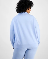 And Now This Trendy Plus Quarter-Zip Scuba Knit Pullover, Created for Macy's