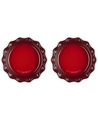 Le Creuset Stoneware Heritage Fluted 9" Pie Dish, Set of 2