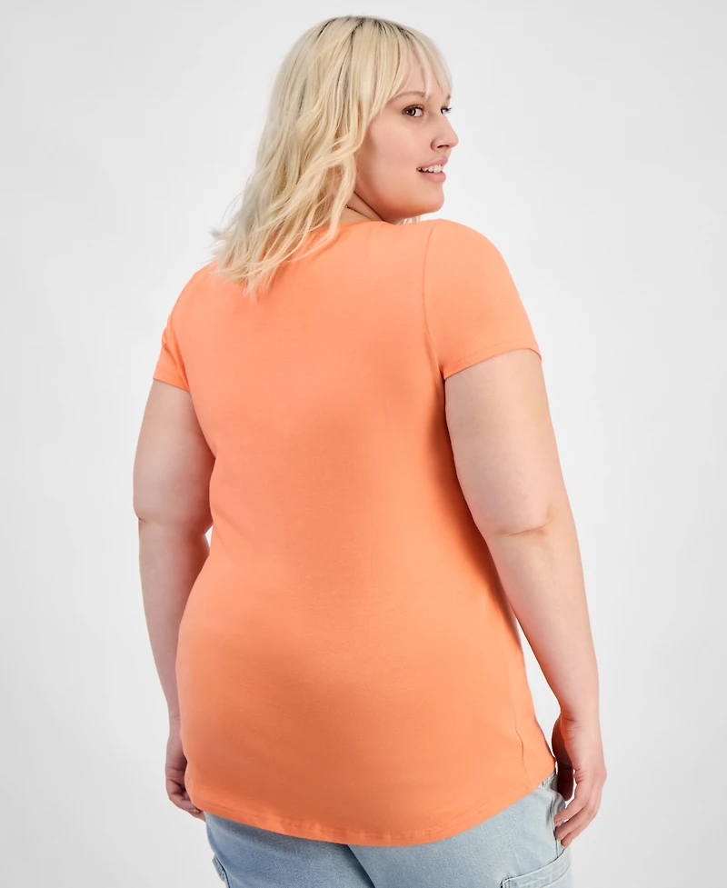 Aveto Trendy Plus Size Scoop-Neck T-Shirt