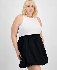 Derek Heart Trendy Plus Size Colorblocked Bubble-Hem Dress