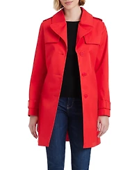 kate spade new york Women's Short Single-Breasted Pleated Back Trench Coat