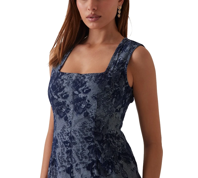 Guess Women's Eden Denim Jacquard Mini Dress