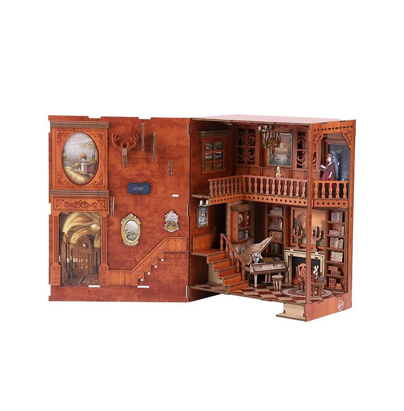 Hansilk Diy Book Nook Kit - Diy Miniature House Kit Dollhouse Booknook Tiny House Decor 3D Wooden Puzzle, Bookshelf Decor, Gifts (The Green Lodge