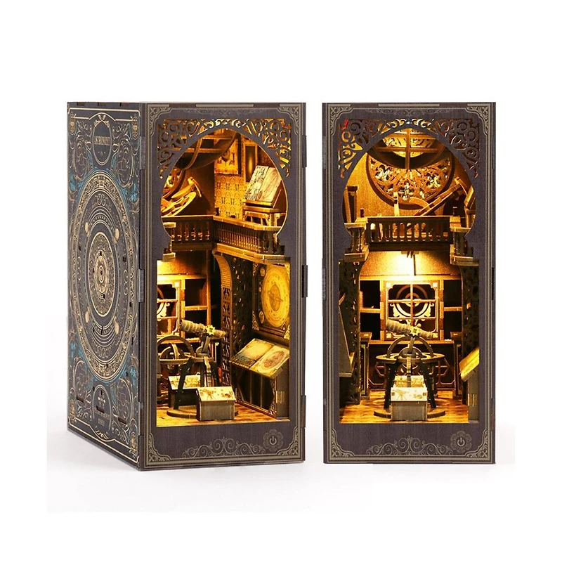 Hansilk Diy Book Nook Kit Diy Miniature House Kit Dollhouse Booknook Tiny House Decor 3D Wooden Puzzle Bookshelf Decor, Gifts (Museum of Astronomy
