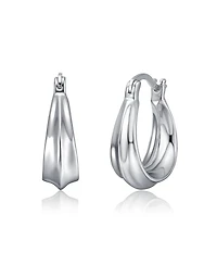 Rain Drop San Marco Cuff Earrings in White Gold Plated or 14K Gold Plated