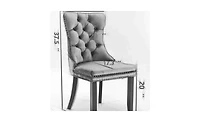 Upholstered Dining Chairs Set of 2 – Velvet & Faux Leather with Button Tufting and Nailhead Trim