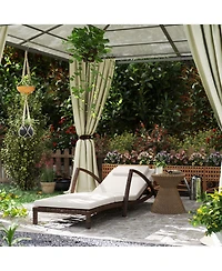 Outsunny Wicker Outdoor Chaise Lounge Chair Set, 5 Adjustable Back,