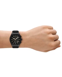 A|X Armani Exchange Men's Quartz Chronograph Black Silicone Watch, 42mm