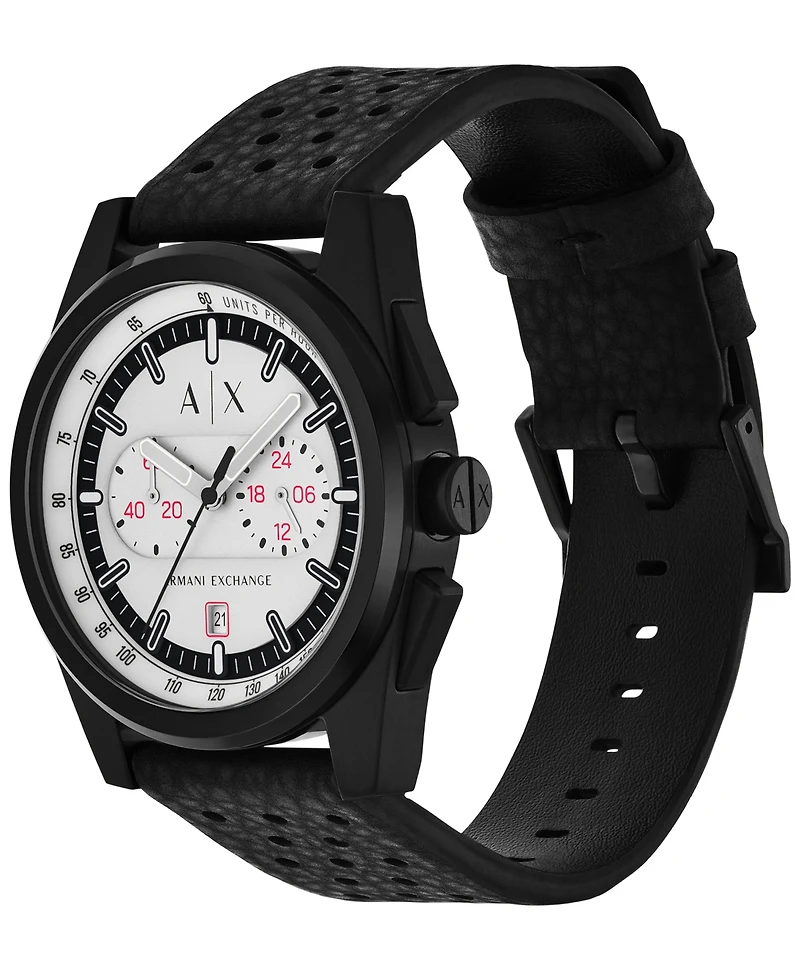 A|X Armani Exchange Men's Quartz Chronograph Black Rubber Watch, 42mm