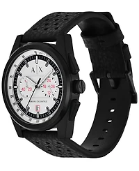 A|X Armani Exchange Men's Quartz Chronograph Black Rubber Watch, 42mm